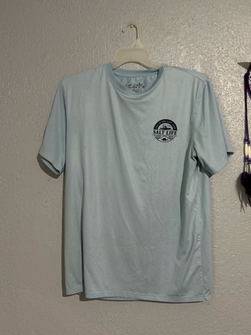 Salt Life Men's Pale Blue Short Sleeve Logo Tee